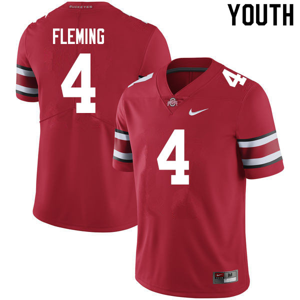 Youth #4 Julian Fleming Ohio State Buckeyes College Football Jerseys Sale-Scarlet